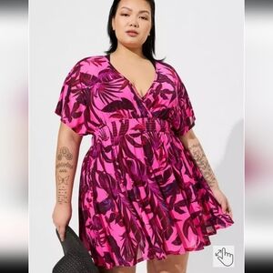 Torrid Pink and Purple Swim Cover-Up